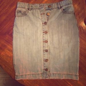 Button up jean skirt.